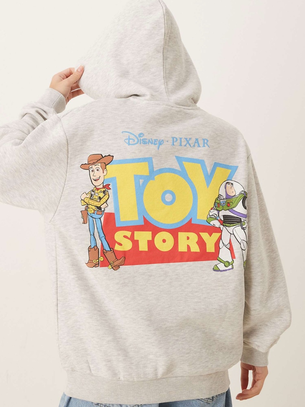 ASOS Toy Story Graphic Hoodie - Light Gray with Yellow & Blue Logo. Unisex XL